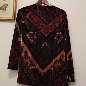 Paisley Print Velvet Top